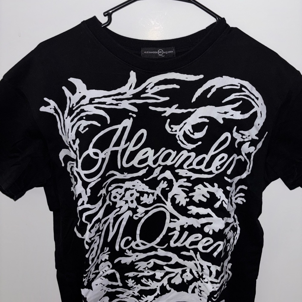 Black Tee with White Graphic